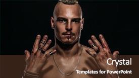  Presentation with mma - PPT theme featuring fighters - fight club mma portrait background and a tawny brown colored foreground