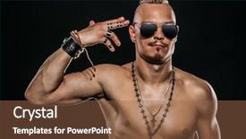  Presentation with mma - Presentation theme having fighters - fight club mma portrait background and a tawny brown colored foreground