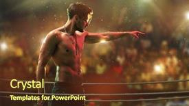  Presentation with mma - PPT theme featuring fighters - young mma fighter background and a tawny brown colored foreground