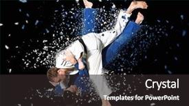  Presentation with sports judo - PPT theme enhanced with fighters judo sports judo competition background and a dark gray colored foreground