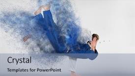  Presentation with sports judo - Slide set with fighters judo sports judo competition background and a seafoam green colored foreground