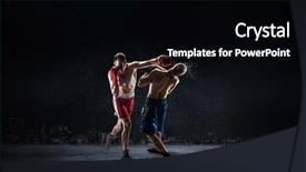  Presentation with fighters - Cool new slide deck with fighters trainning outdoor mixed media backdrop and a black colored foreground