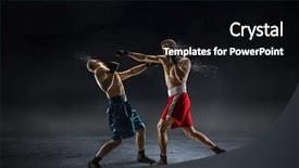 Presentation with fighters - Slide deck having fighters trainning outdoor mixed media background and a black colored foreground