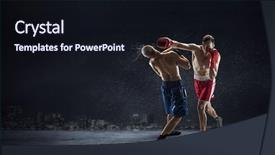  Presentation with fighters - Amazing slide deck having fighters trainning outdoor mixed media backdrop and a wine colored foreground