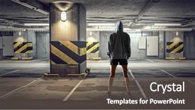  Presentation with boxer - Audience pleasing PPT theme consisting of ultimate - young boxer woman mixed media backdrop and a  colored foreground