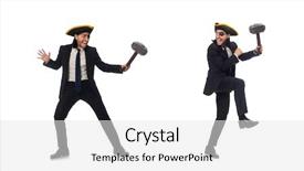  Presentation with pirate - Beautiful presentation featuring fighting cocks - pirate businessman holding hammer isolated backdrop and a white colored foreground
