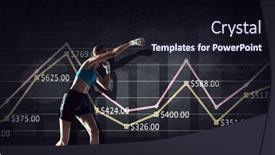  Presentation with sales - Colorful presentation enhanced with fighting for sales dynamics mixed media backdrop and a wine colored foreground