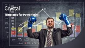  Presentation with sales figures - Presentation design enhanced with fighting for sales figures mixed media background and a wine colored foreground