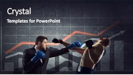  Presentation with sales figures - Presentation theme consisting of fighting for sales figures mixed media background and a dark gray colored foreground