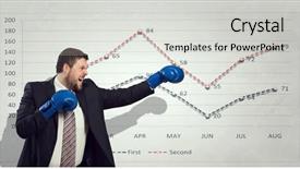  Presentation with sales figures - Cool new presentation with fighting for sales figures mixed media backdrop and a light gray colored foreground