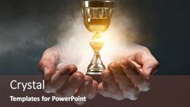  Presentation with victory - Cool new slide set with fighting-for-victory-mixed-media backdrop and a tawny brown colored foreground