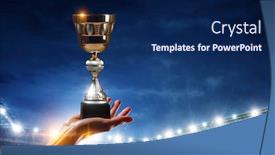  Presentation with victory - Audience pleasing PPT theme consisting of fighting-for-victory-mixed-media backdrop and a navy blue colored foreground