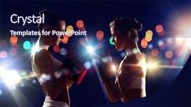  Presentation with boxer - Audience pleasing PPT layouts consisting of fighting gym - two boxer women in gloves backdrop and a  colored foreground