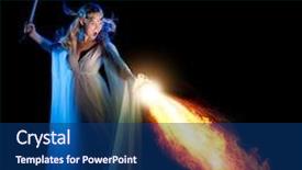  Presentation with sword - PPT theme with fighting jet - elven girl with sword isolated background and a ocean colored foreground