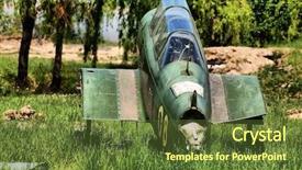  Presentation with soviet - PPT layouts featuring fighting jet - hdr abandoned soviet fighter background and a  colored foreground