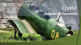  Presentation with soviet - Theme enhanced with fighting jet - hdr abandoned soviet fighter background and a gray colored foreground