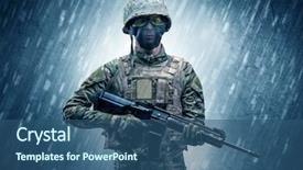  Presentation with weather - PPT theme enhanced with fighting plane - armed soldier standing in rainy background and a  colored foreground