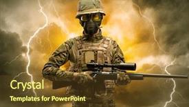  Presentation with weather - Presentation theme consisting of fighting plane - armed soldier standing in rainy background and a  colored foreground