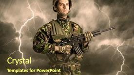  Presentation with weather - Presentation theme having fighting plane - armed soldier standing in rainy background and a  colored foreground