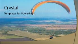  Presentation with paragliding - Cool new theme with fighting plane - paragliding in altai mountains paragliders backdrop and a light blue colored foreground