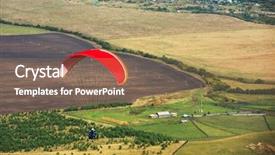  Presentation with paragliding - Audience pleasing PPT theme consisting of fighting plane - paragliding in altai mountains paragliders backdrop and a coral colored foreground