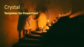  Presentation with old crime - Slide set with fighting-psycho-couple-in-old background and a tawny brown colored foreground