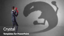  Presentation with boxing - Cool new presentation theme with fighting with a big monster backdrop and a dark gray colored foreground