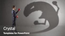  Presentation with drawing boxing - PPT theme with fighting with a big monster background and a gray colored foreground