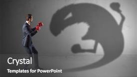  Presentation with drawing boxing - Amazing theme having fighting with a big monster backdrop and a gray colored foreground