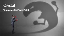  Presentation with boxing - Presentation design consisting of fighting with a big monster background and a gray colored foreground