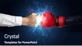  Presentation with glow - PPT theme enhanced with fighting with light glow spark background and a navy blue colored foreground