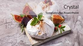  Presentation with mini birthday cake celebration - Audience pleasing slide deck consisting of figs cranberries and mint leaves backdrop and a light gray colored foreground