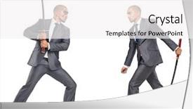  Presentation with sword - Slide deck having figth - two men figthing background and a  colored foreground