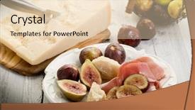  Presentation with cheese - Presentation theme consisting of figue - parma ham parmesan cheese background and a lemonade colored foreground