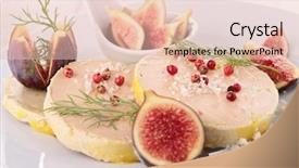  Presentation with foie - Amazing PPT theme having figue - plate with foie gras backdrop and a lemonade colored foreground
