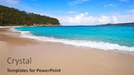  Presentation with beach - Theme enhanced with figueiras-nudist-beach-in-islas background and a coral colored foreground