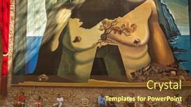  Presentation with spain - Slide deck featuring figueres-spain-jul-15-tourists background and a tawny brown colored foreground