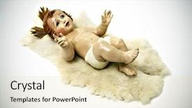  Presentation with baby jesus - Presentation theme enhanced with bottle barrel wineglass and grape background and a tawny brown colored foreground