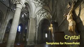  Presentation with crucified christ - Presentation design having figure of christ crucified background and a tawny brown colored foreground