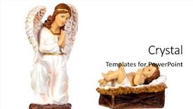  Presentation with angel baby - Presentation enhanced with figure of the baby jesus background and a white colored foreground