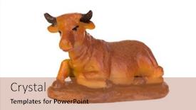  Presentation with manger - PPT theme with figure-of-the-ox background and a red colored foreground