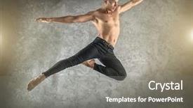  Presentation with dynamic - Cool new slide set with figure on the grunge background backdrop and a gray colored foreground