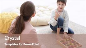  Presentation with teaching and learning - Audience pleasing PPT theme consisting of figure speech - cute little boy learning backdrop and a coral colored foreground