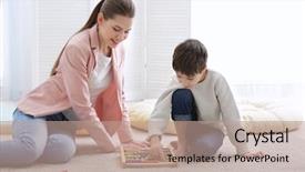  Presentation with teaching and learning - Colorful presentation design enhanced with figure speech - cute little boy learning backdrop and a coral colored foreground