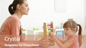  Presentation with teaching and learning - Audience pleasing slides consisting of figure speech - cute little girl learning backdrop and a coral colored foreground