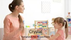  Presentation with learning - Beautiful presentation theme featuring figure speech - cute little girl learning backdrop and a coral colored foreground