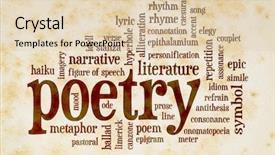  Presentation with vintage book - PPT theme with figure speech - poetry word cloud on old background and a lemonade colored foreground