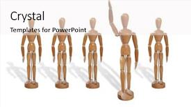  Presentation with initiative - Cool new PPT theme with figure stepping forward taking initiative backdrop and a  colored foreground