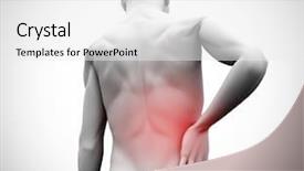  Presentation with kidneys pain or lower back - Cool new presentation theme with figure with highlighted back pain backdrop and a  colored foreground