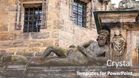  Presentation with bavaria - Audience pleasing theme consisting of figures-above-the-portal backdrop and a gray colored foreground